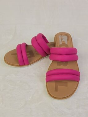 Sorel Ella II Puff Slide Sandals Womens 8.5 Pink Fuschia